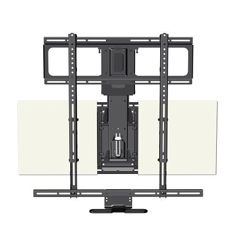 MantelMount MM710 Deluxe Pull Down TV Mount, 80-Degrees Extended Swivel with Included Adapter, Black Matte