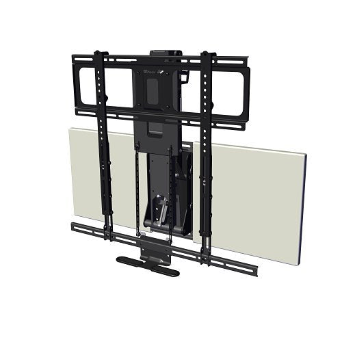 MantelMount MM720 Pro Series Pull Down TV Mount, 80-Degrees Extended Swivel with Included Adapter, 9-Degrees Tilt, Black Matte