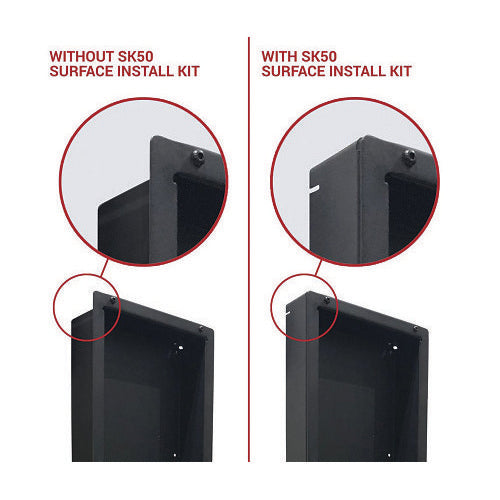 MantelMount SK50 Surface Install Trim Kit for MM750 and MM860 with 1mm Steel Panels, Black Matte