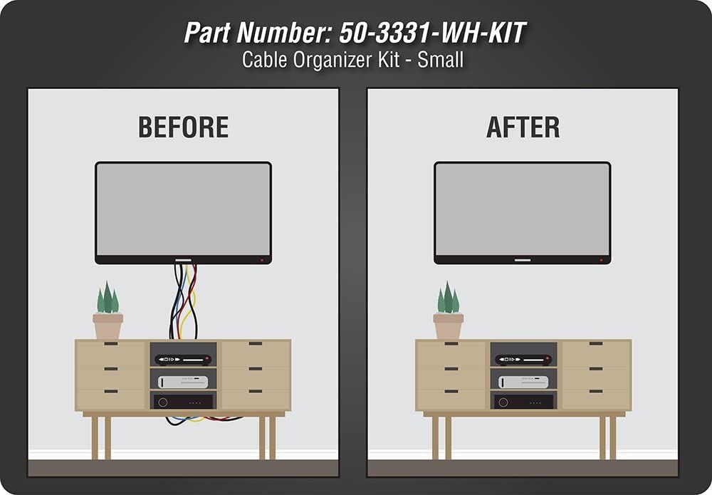 Flat Panel TV Cable Organizer Kit (Single Gang)