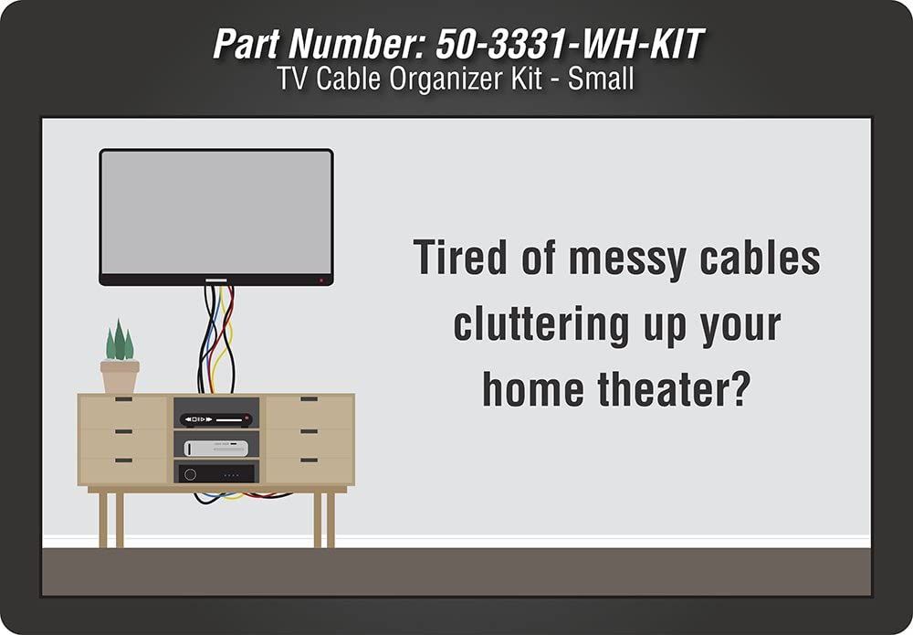 Flat Panel TV Cable Organizer Kit (Single Gang)