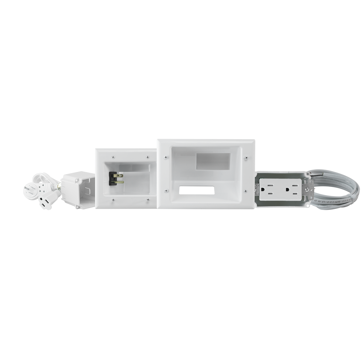Flat Panel TV Cable Organizer Kit w- Duplex Power Solution