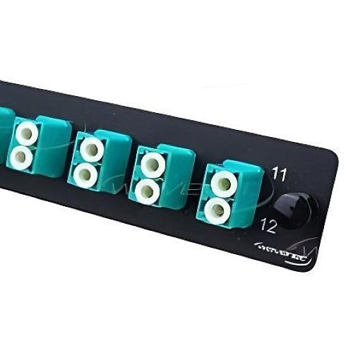 Wavenet FM12LCOM3 12-Port LC 12-Fiber Adapter Panel, Duplex, Multimode OM3, Aqua