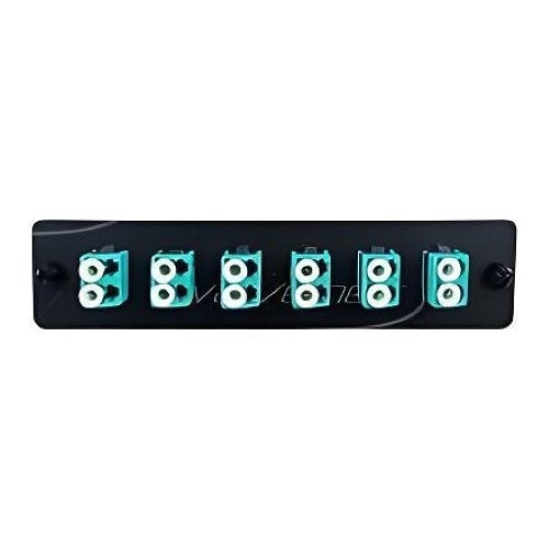 Wavenet FM12LCOM3 12-Port LC 12-Fiber Adapter Panel, Duplex, Multimode OM3, Aqua