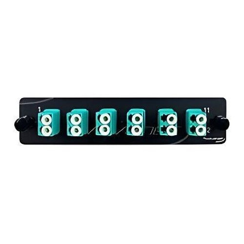 Wavenet FM12LCOM3 12-Port LC 12-Fiber Adapter Panel, Duplex, Multimode OM3, Aqua