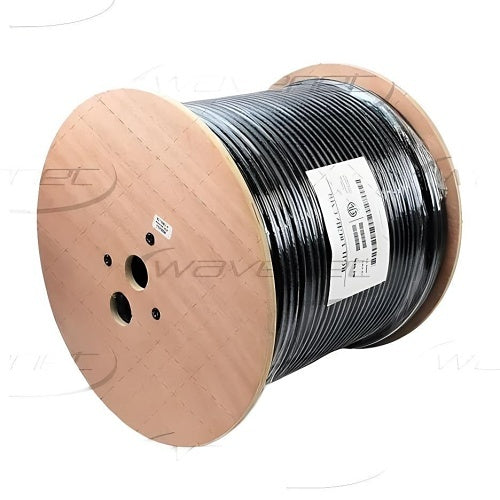 Wavenet RG11BNR2 Coaxial Cable, RG11 BNC Ready, 1000' Reel, Black