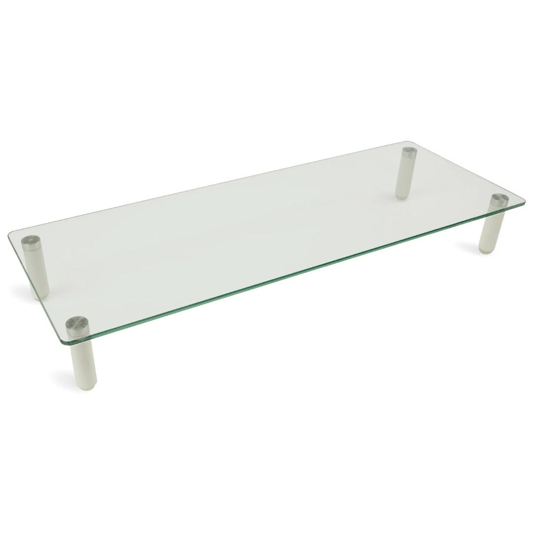 Mount-It! Monitor & Laptop Stand Glass up to 44lbs Ergonomic & Elegant Design Vertical Leg Base