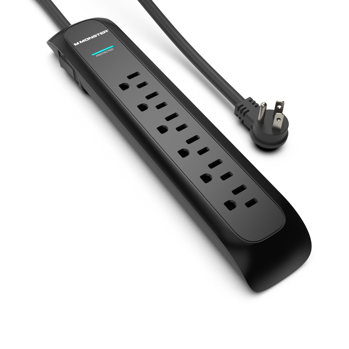 Monster - Power Strip Surge Protector, 6 AC, 3ft Cord, BLK