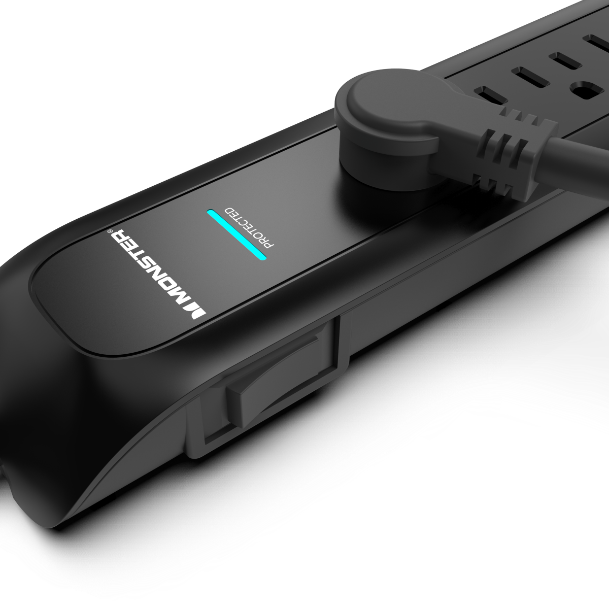 Monster - Power Strip Surge Protector, 6 AC, 15ft Cord, BLK