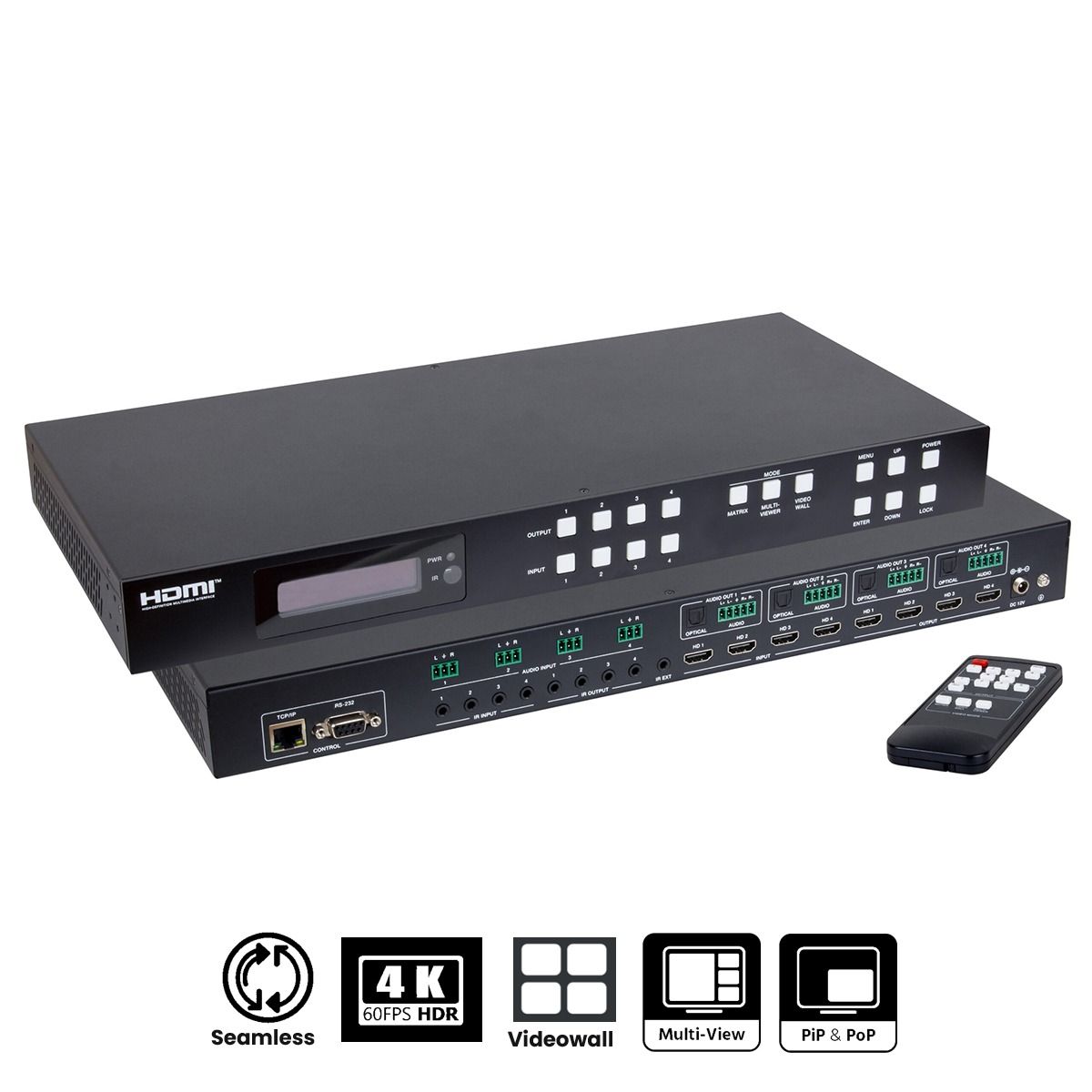 HDMI 2.0 4x4 Seamless Matrix with VW & MV