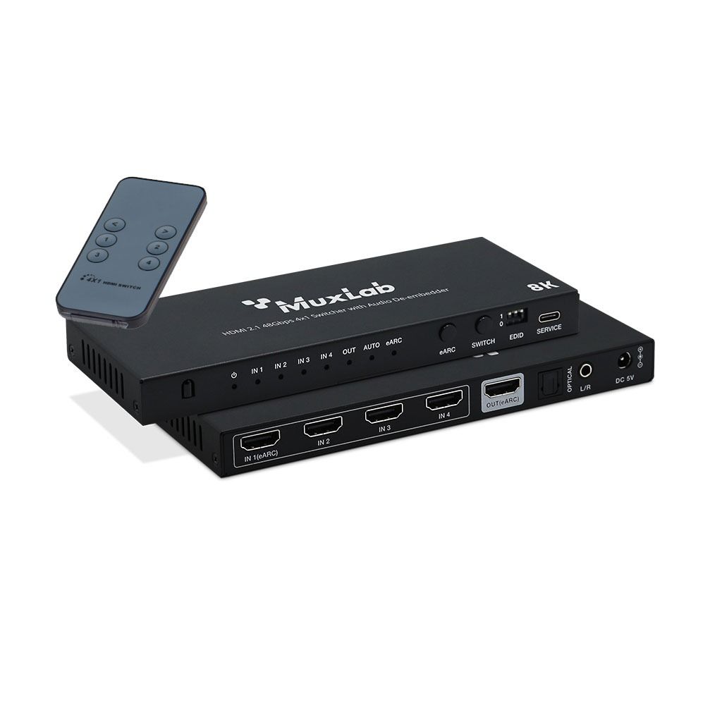 HDMI 2.1 48Gbps 4x1 Switch with Audio De-embedder
