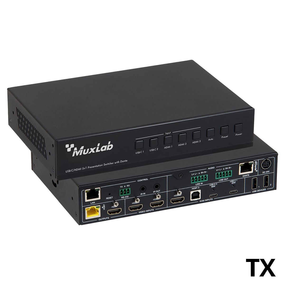 USB-C/HDMI 5x1 Presentation Switcher W/Dante