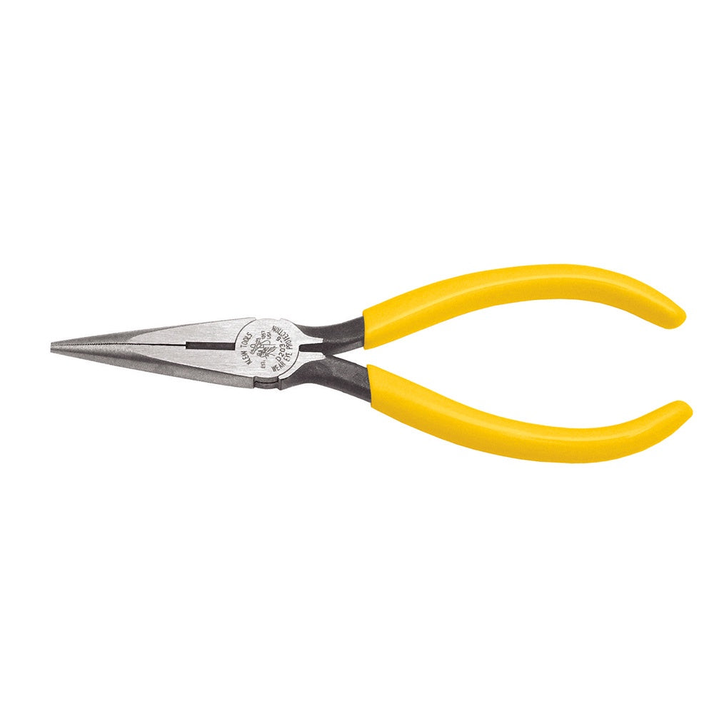 KLEIN 6IN LONG NOSE PLIERS SIDE CUTTING D203-6