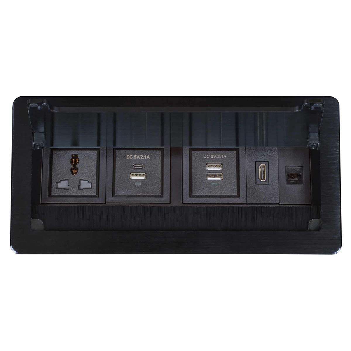 Table Top Module Panel for headend Cable Management, Black