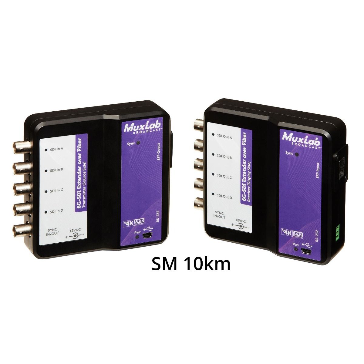 6G-SDI Extender Over Fiber Optic (SM 10km)