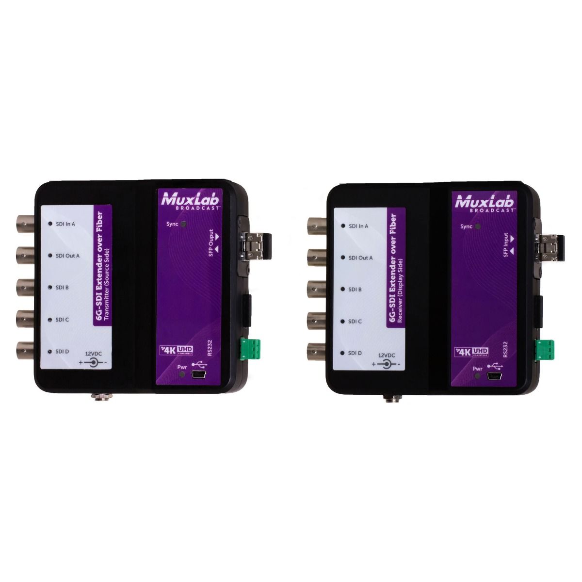 6G-SDI Extender Over Fiber Optic with Return Channel