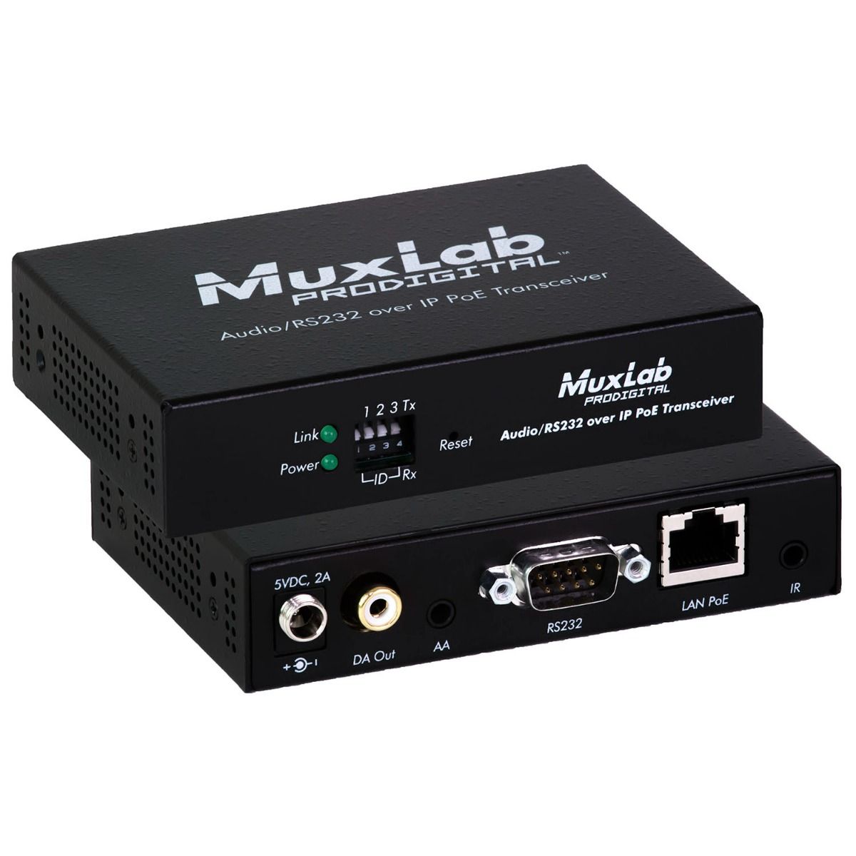 Audio-RS232 over IP PoE Tranceiver
