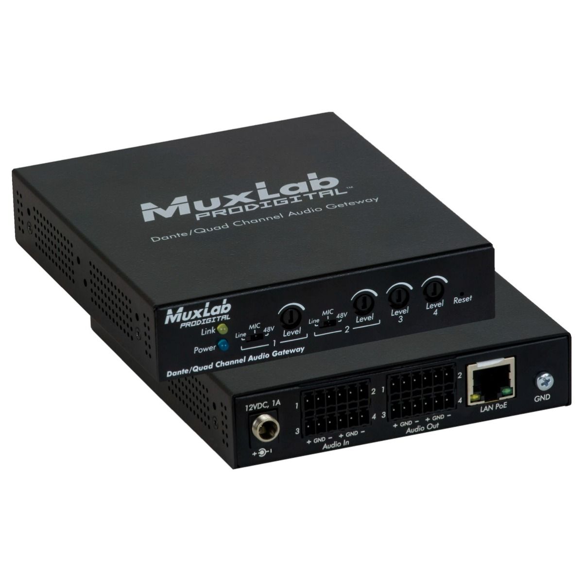 Dante-Quad Channel Audio PoE Gateway