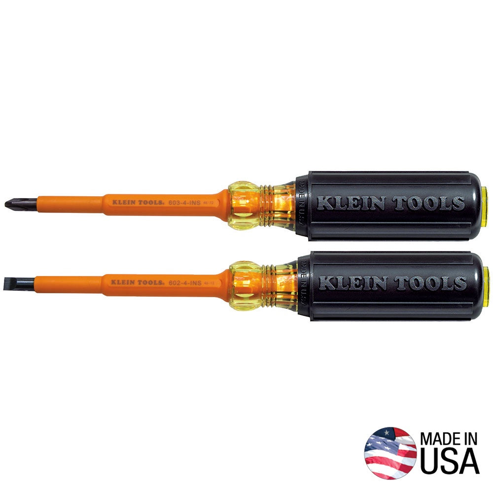 KLEIN 2-PC INSULATED SCREWDRIVER SET 4\\" 2 WEEK LEAD TIME 33532-INS