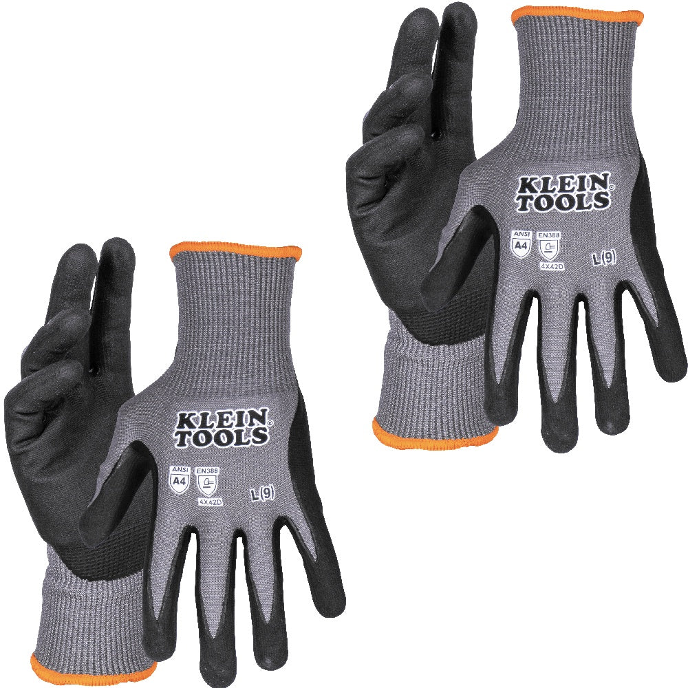 KLEIN CUT 4 KNIT DIP GLOVES - LARGE 2PK 60589