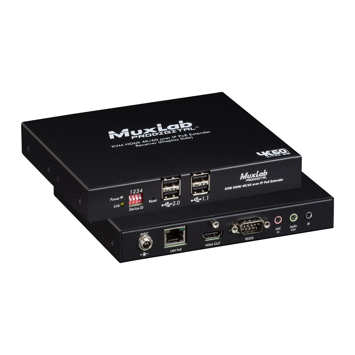 KVM HDMI over IP PoE Receiver, 4K-60