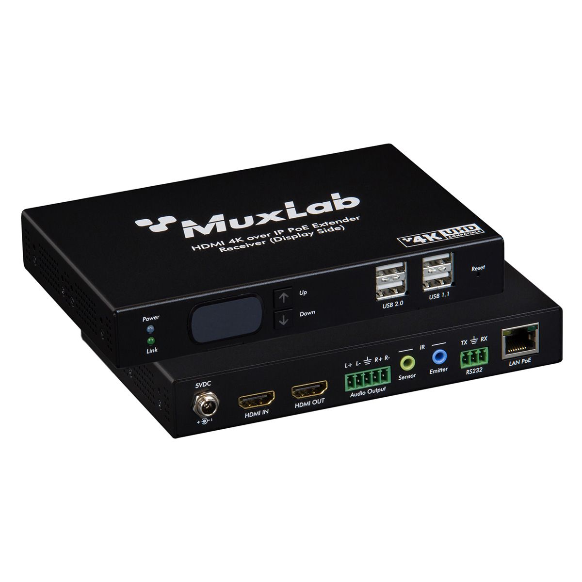 KVM HDMI over IP PoE Receiver Deluxe, 4K/30