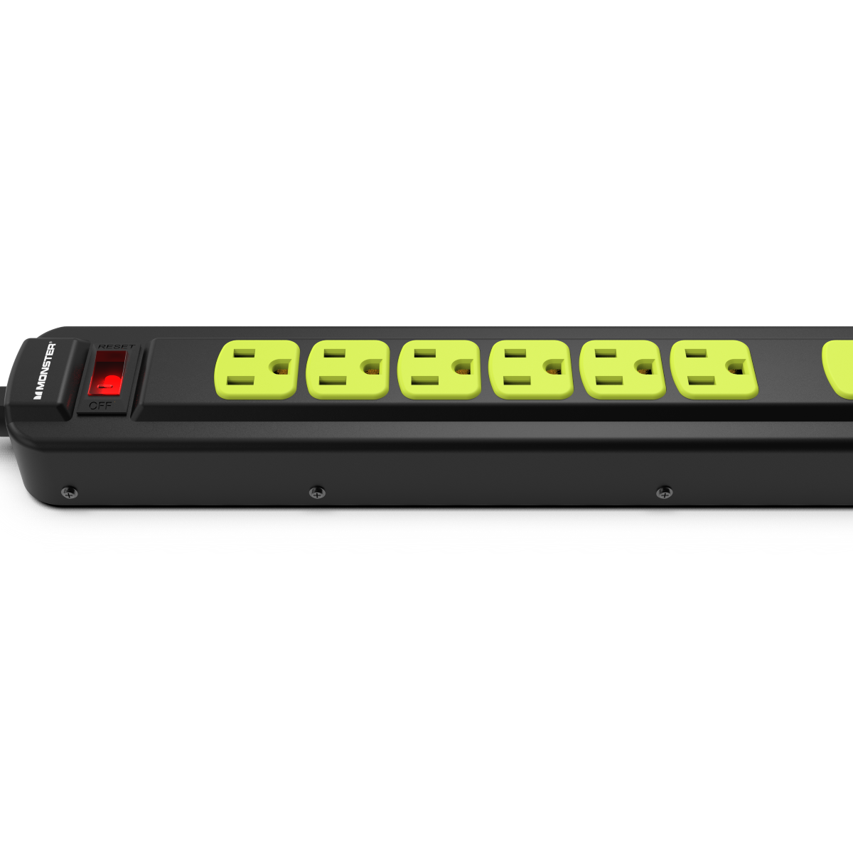 Monster - Power Strip Surge Protector, 7AC, BLK-YELLOW