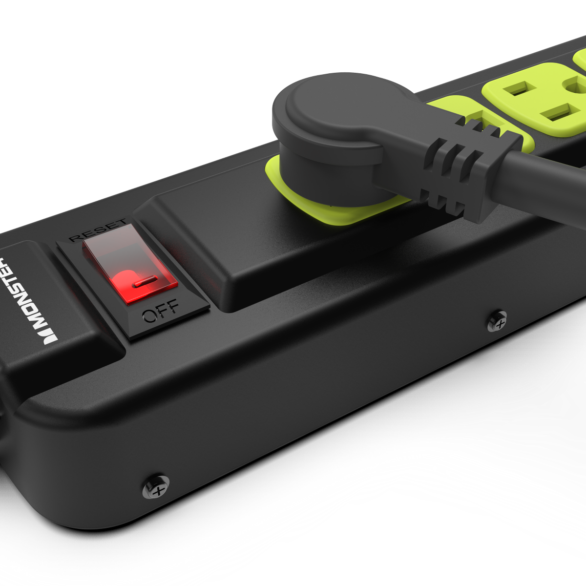 Monster - Power Strip Surge Protector, 7AC, BLK-YELLOW
