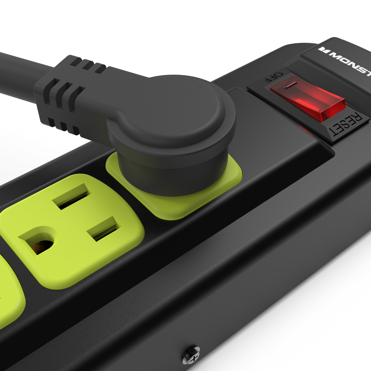 Monster - Power Strip Surge Protector, 7AC, BLK-YELLOW