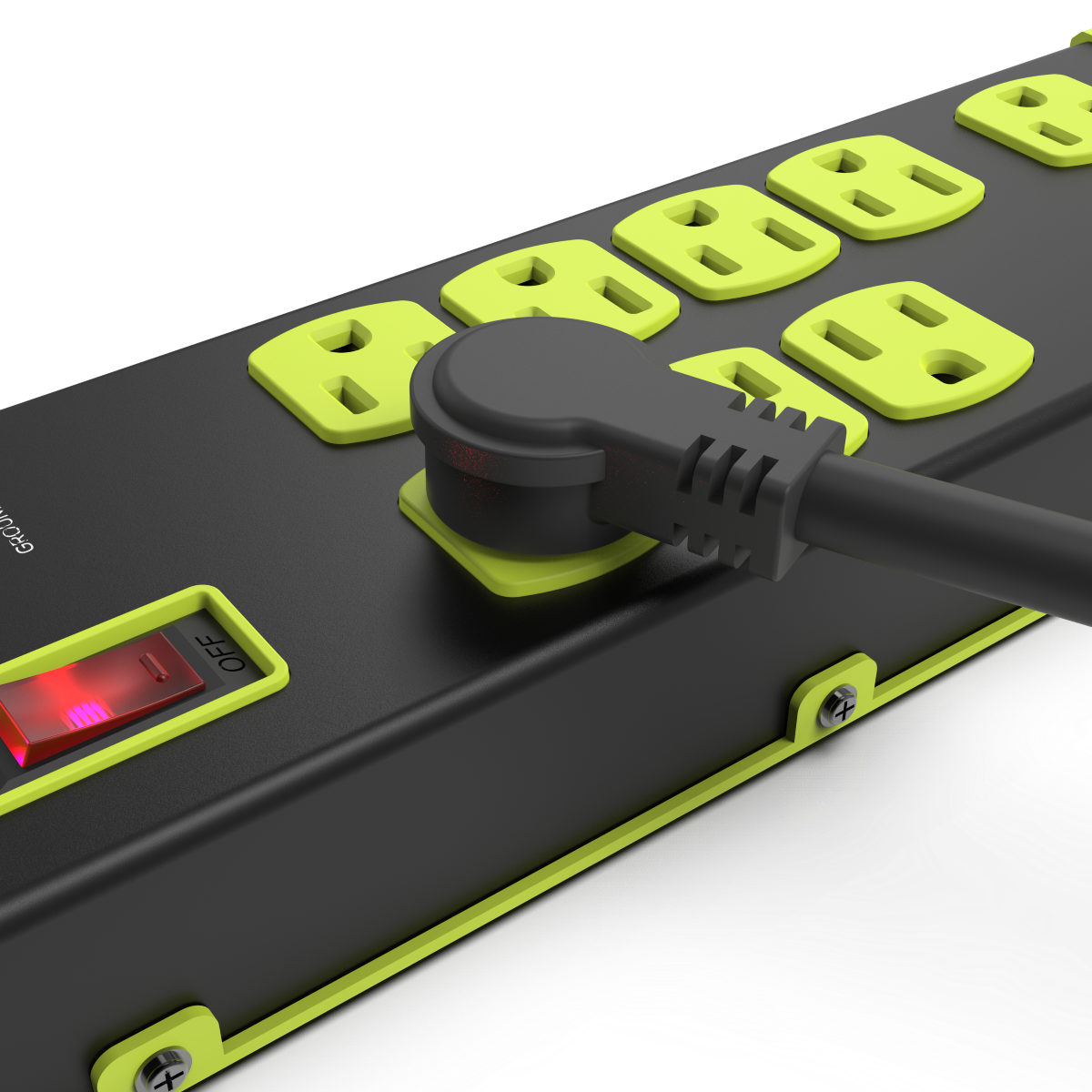 Monster - Power Strip Surge Protector, 8 AC, 2 USB-A, BLK-YL