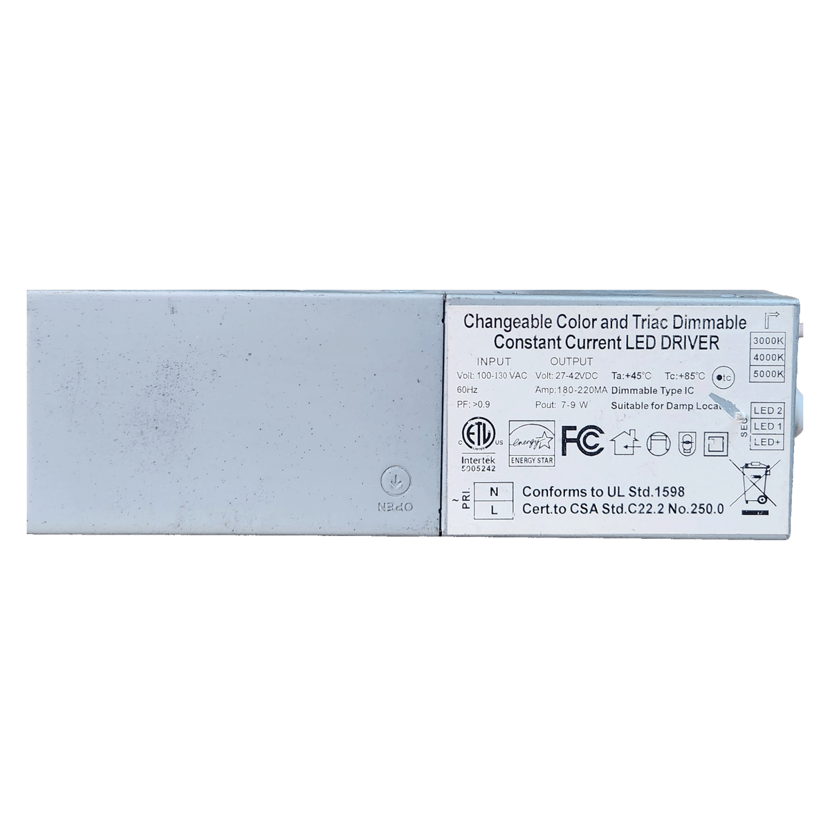 LED PULLOUT DOWN LIGHT TRIMLESS 3CCT-WHT