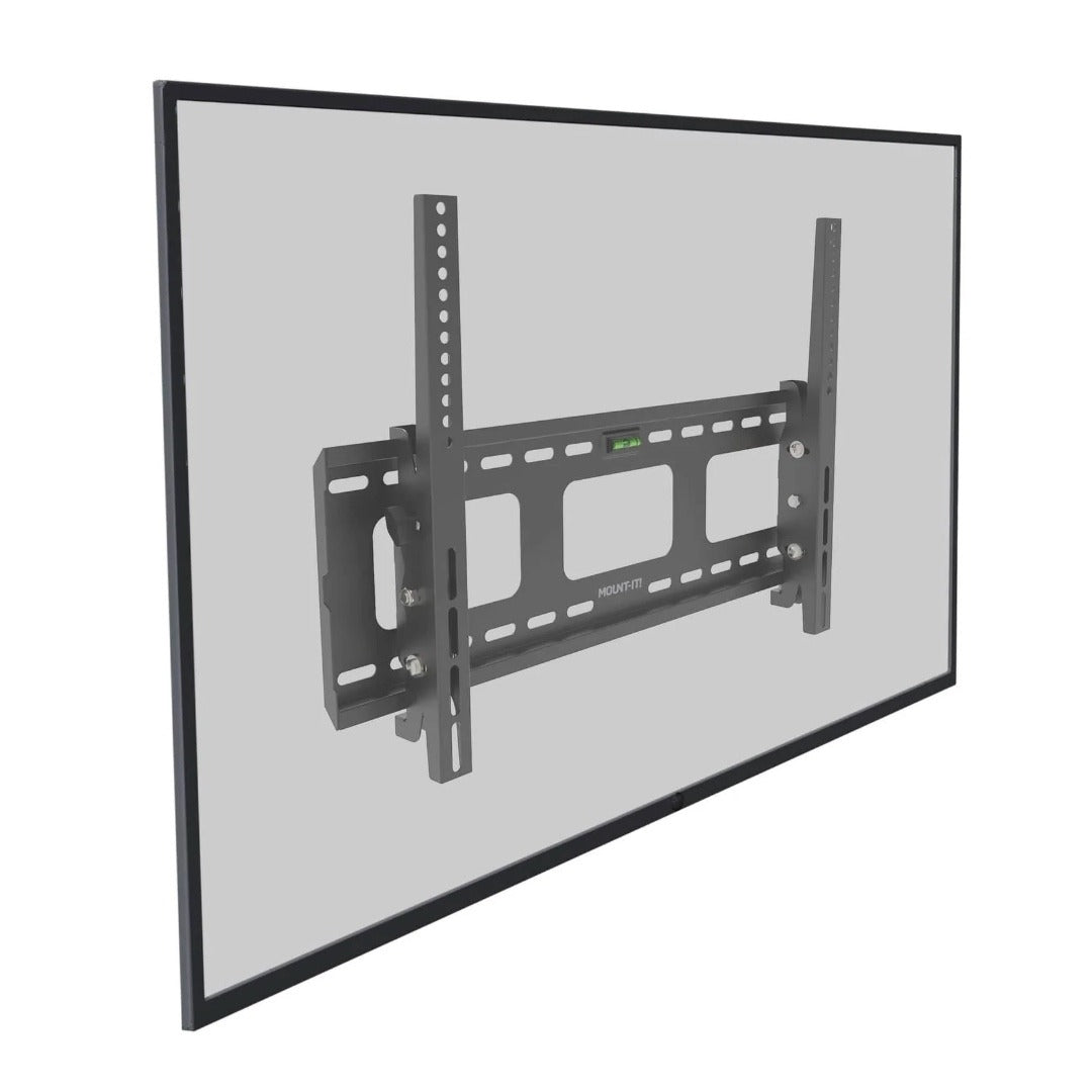 Mount-It! TV Mount Heavy Duty Super Strength Up to 80 In up to 175 lbs Tilt Integrated Level High Strength Steel Openings for Cable Management - Black
