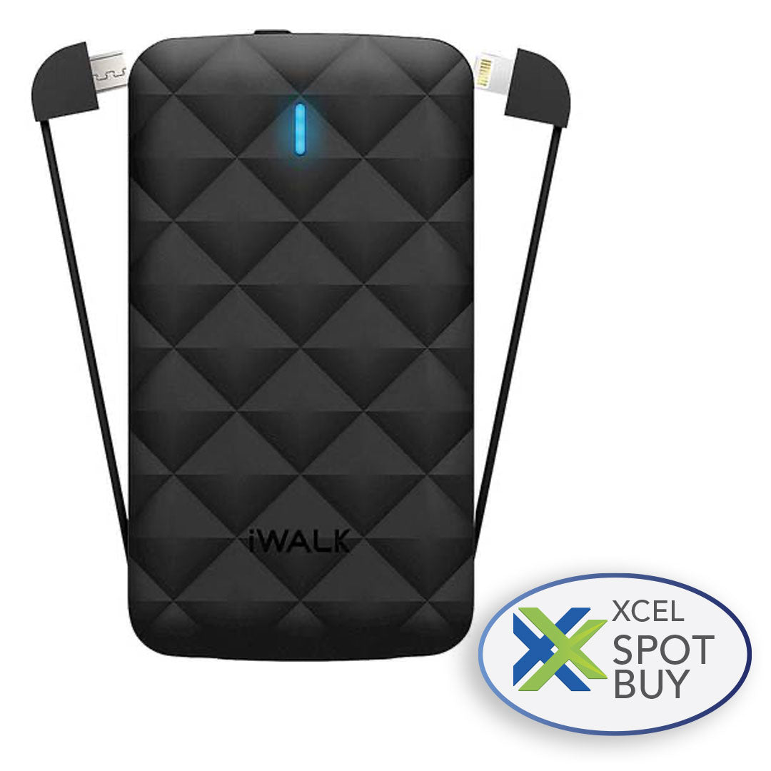 iWalk Powerbank 3000mAh Built in Lightning & Micro USB Cables