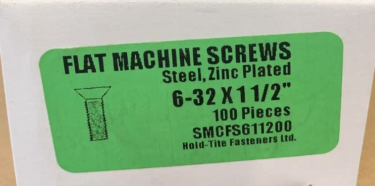 FLAT MACHINE SCREWS 6-32 X 1-1/ 2
