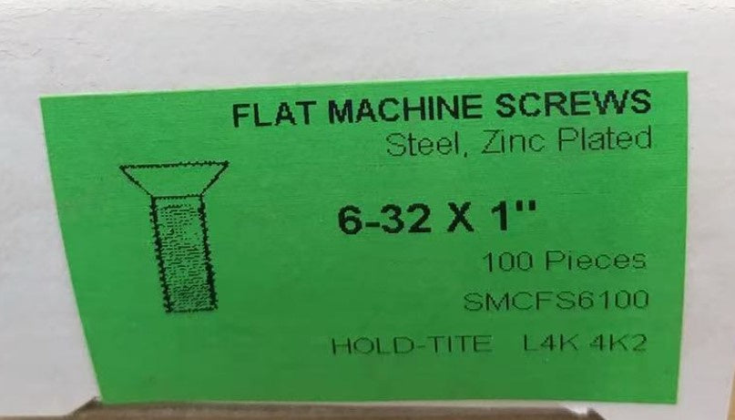 FLAT MACHINE SCREWS 6-32 X 1