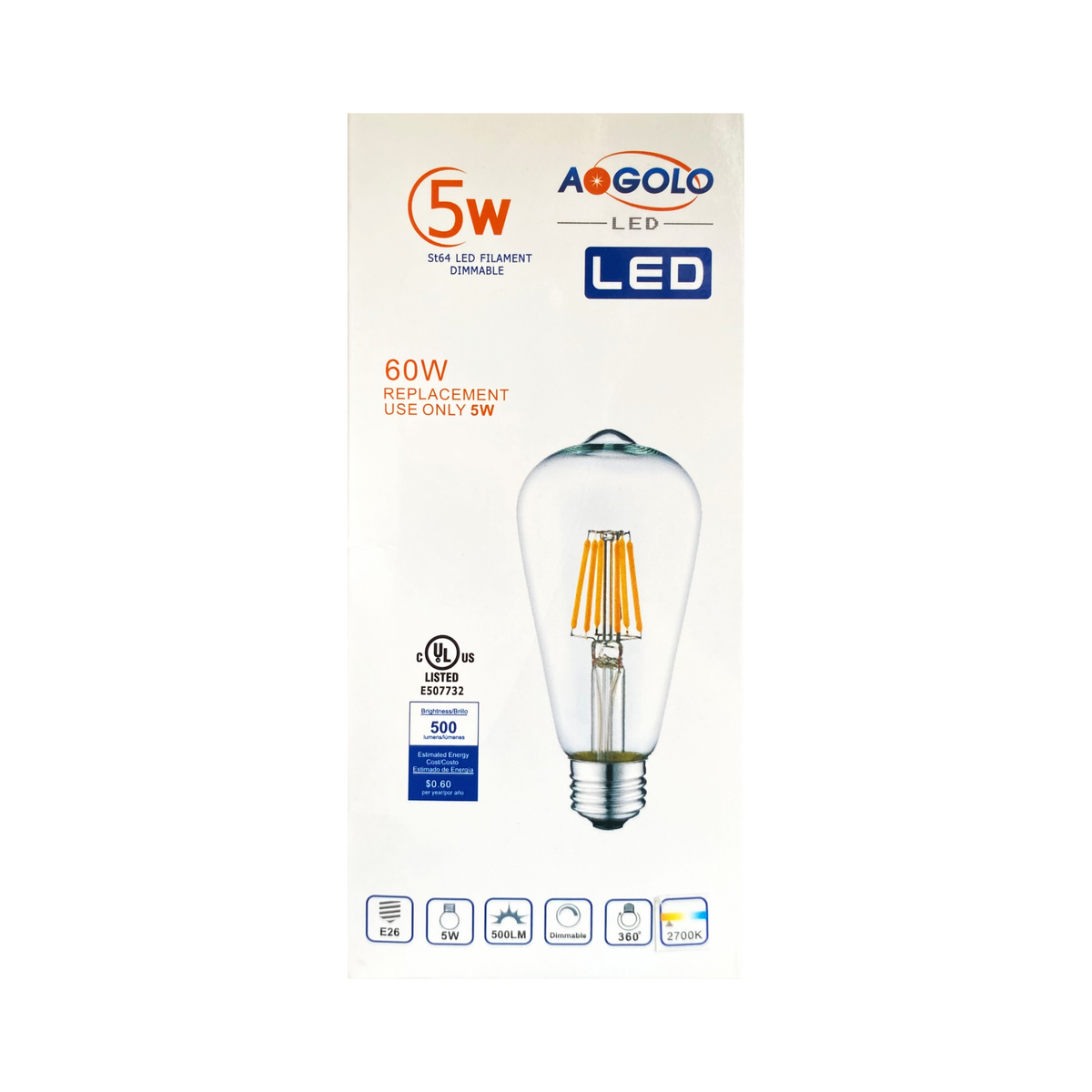 ST64 LED BULB 5W 2700K -DIM