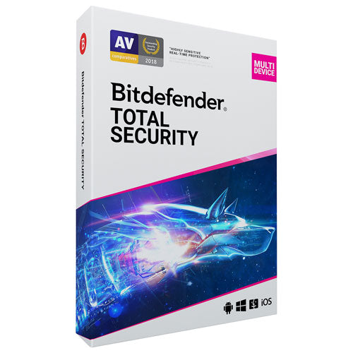 Bitdefender Total Security 10-Device 1-Year ESD (DOWNLOAD CODE) with VPN 200MB/Day PC/Mac/Android/iOS