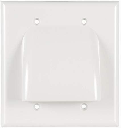 Flat Panel TV Bulk Cable Wall Plates- Dual & White