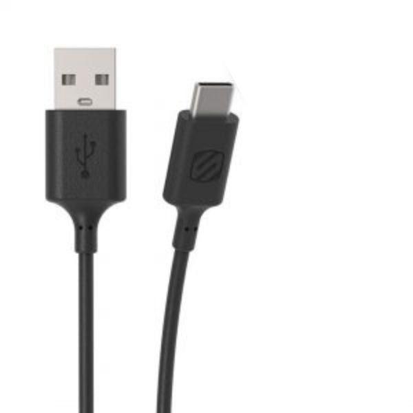 Scosche Charge & Sync USB-C to USB-A 2.0 3ft Cable Black Strikeline