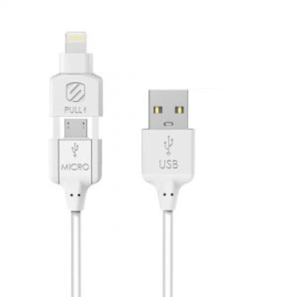 Scosche Charge & Sync Lightning/Micro USB MFI to USB-C Cable 3ft White Strikeline