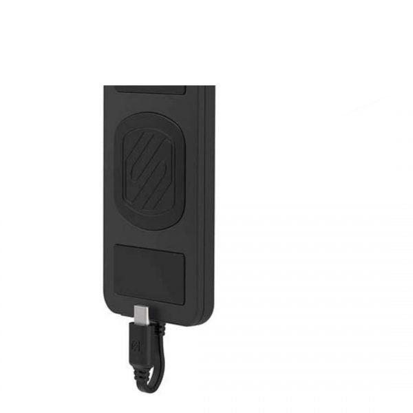 Scosche 4000mAh Powerbank 1 Port MagicMOUNT with 2 MagicPLATES large and small - Micro USB Built in Cable - Black