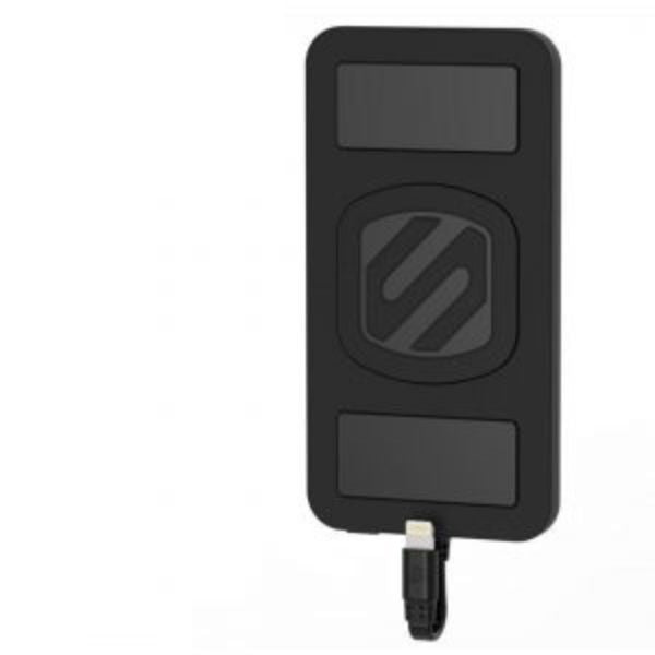 Scosche 4000mAh Powerbank 1 Port 2.1 Amp MagicMOUNT with 2 MagicPLATES large and Small with Built in Lightning MFI Cable