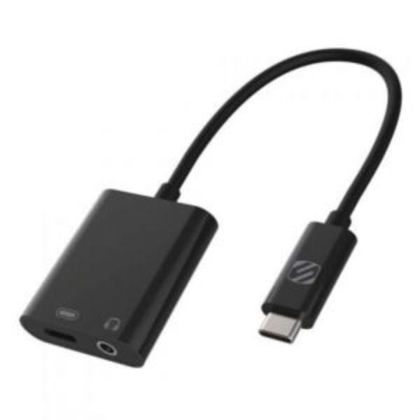 Scosche Adapter USB-C to USB-C Female and 3.5mm Female StrikeLine - Allows Charging and Connecting 3.5mm Headset at the Same Time