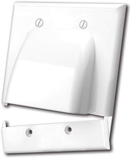 Hinged Bulk Cable Wall Plates- Dual & White