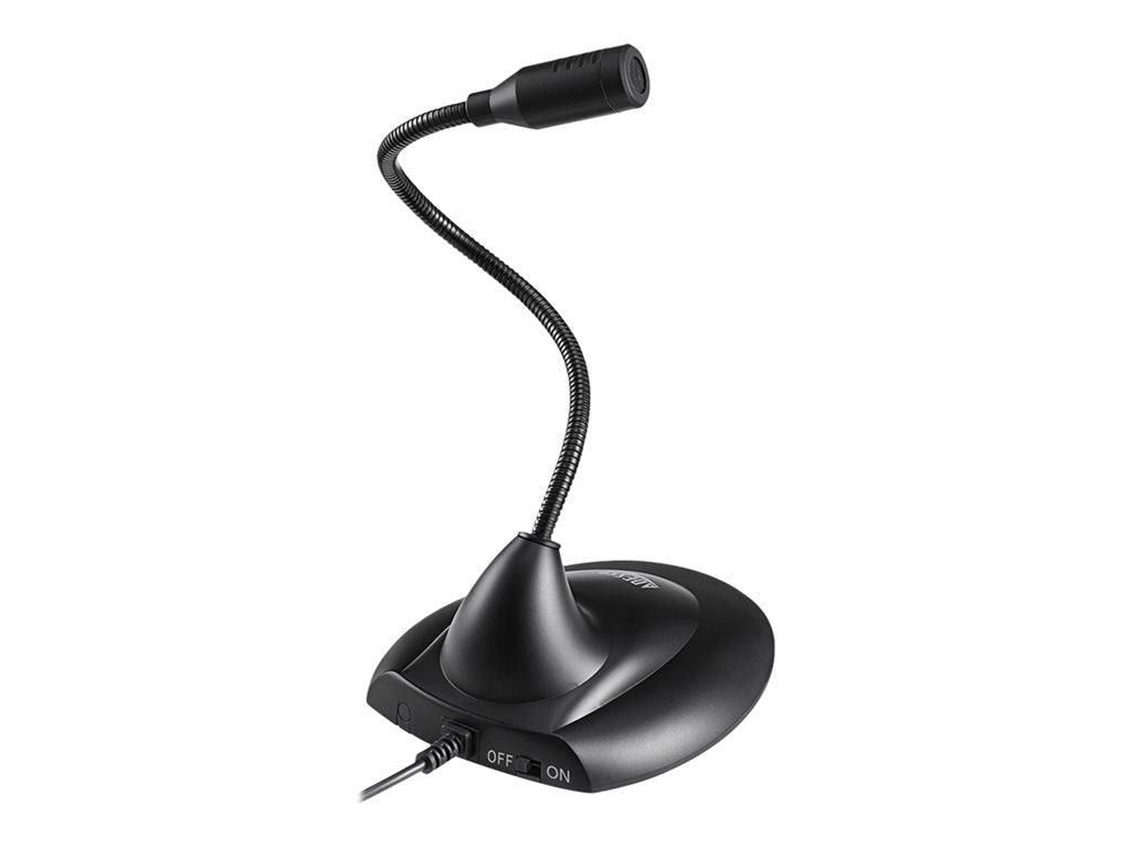 Adesso Microphone Gooseneck Omni Directional  USB Noise Reduction On/Off Switch PC/Mac - Black