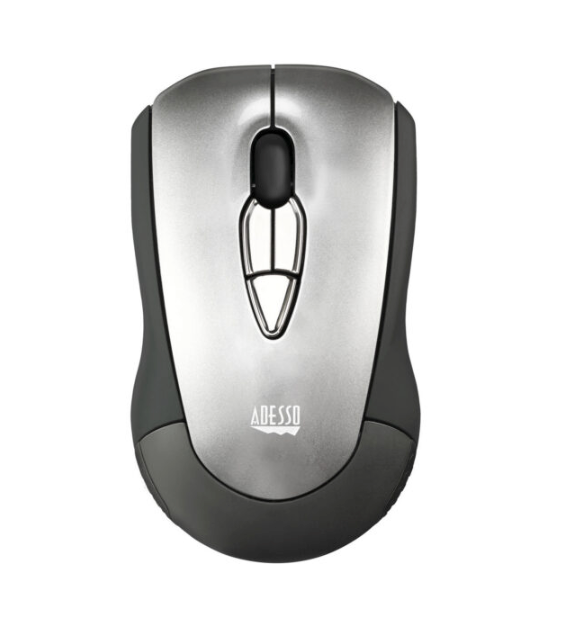 Adesso Air Mouse Wireless iMouse P10 USB 2.4Ghz Dongle with MotionTools 3 Software for Presentations Mouse/Wireless Presenter PC/Mac - Black & Silver