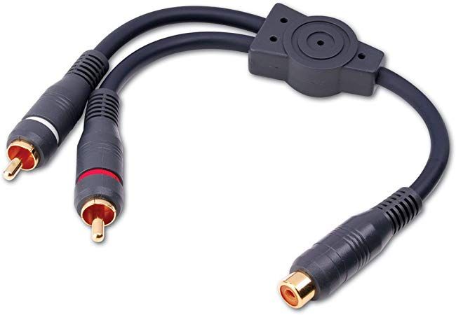 RCA Metal Y Cable Adapters- 1 RCA Female Jack to 2RC