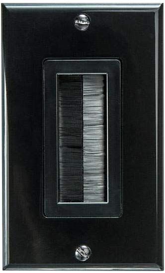 Decor Style Brush Bulk Cable Wall Plates- Single & Black