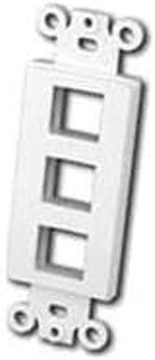 Decor Style Multi-Media Wall Plate Inserts- 3 Ports & White