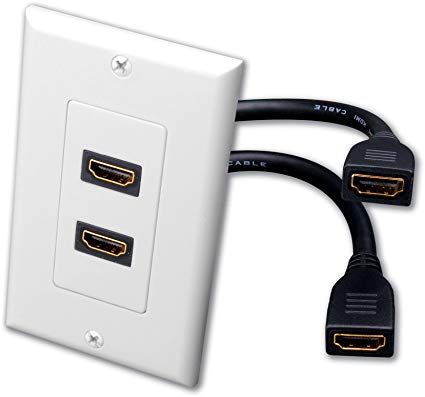 Dual HDMI Pigtail Decor Wall Plate